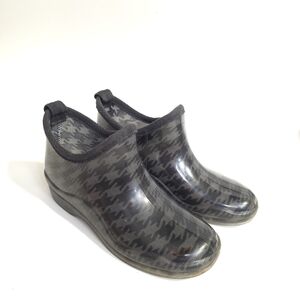 Capelli New York Houndstooth Rain Boots Waterproof Slip On Garden Boots Size 7